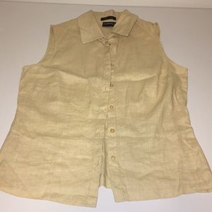 EUC - sleeveless linen button down!